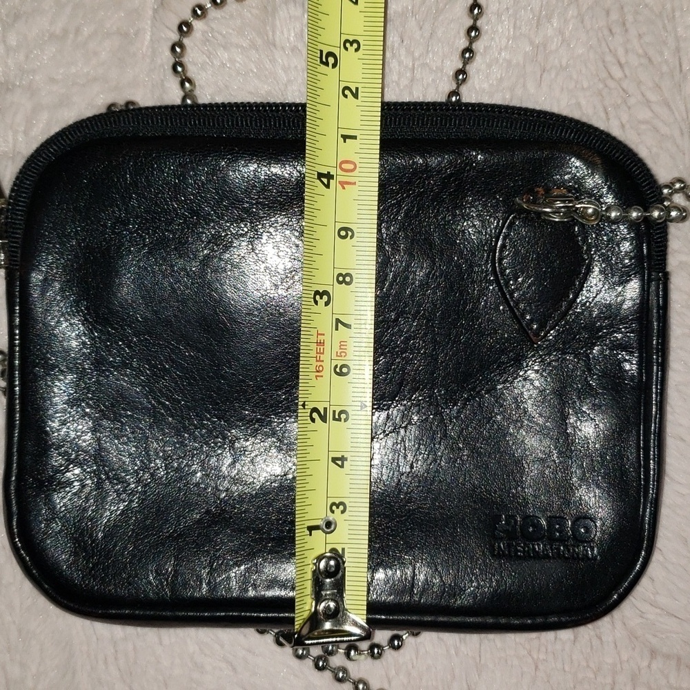 HOBO BRAND- Black Leather Small Crossbody with Chain Strap - Picture 7 of 7